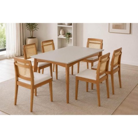 Mesa Jantar Monalisa 160 +6 Cad Marquesa Mel Nesher