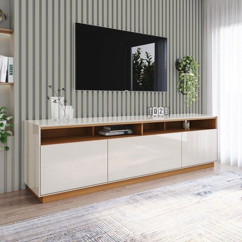 Rack para TV 180cm 3 Portas Off White/Cinamomo Orion