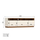Ver imagem 5 de Rack para Tv 180cm 03 Portas Orion Bege Off Whte/Cinamomo
