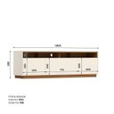Ver imagem 4 de Rack para TV 180cm 3 Portas Off White/Cinamomo Orion