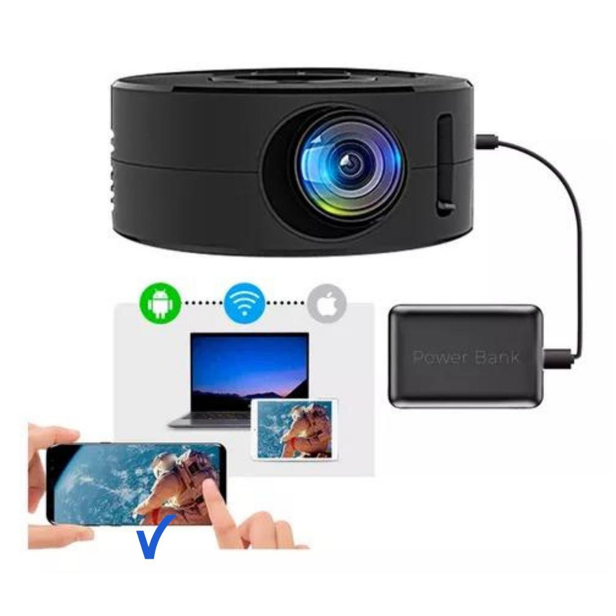 Mini Projetor para Celular Via Cabo Usb Imagem Hd 100p | MadeiraMadeira