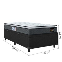 Cama Box Baú Solteiro Colchão Espuma D33 Pillow Top 88x188x60cm Millenium Hellen - 4