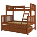 Ver imagem 4 de Treliche com Cama de Casal Castanho Claro c/ Cama Auxiliar 3 Gavetas Madeira Pinus - Saraiva 104.02.