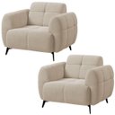 Ver imagem 2 de Kit 2 Poltronas para Sala e Escritório Decorativa Kania - Linho Bege