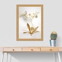 Ver imagem 2 de Quadro Moldura Dourada Flores 33x24cm:com Vidro