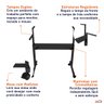 Mesa Ergonômica Dupla Tampo Rústico 4 Rodízios Altura Ajustável - Preto - 9