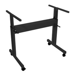 Mesa Ergonômica Dupla Tampo Rústico 4 Rodízios Altura Ajustável - Preto - 7
