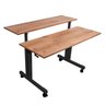 Mesa Ergonômica Dupla Tampo Rústico 4 Rodízios Altura Ajustável - Preto - 2