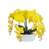 Arranjo 4 Orquídeas Amarelo Artificial Vaso Cerâmica Luxo - 1