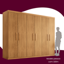 Ver imagem 6 de Guarda Roupa Casal 6 Portas 2 Gavetas MDF Petra Marrom/Imbuia
