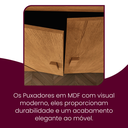 Ver imagem 7 de Guarda Roupa Casal 6 Portas 2 Gavetas MDF Petra Marrom/Imbuia