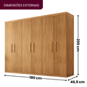 Ver imagem 4 de Guarda Roupa Casal 6 Portas 2 Gavetas MDF Petra