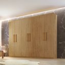 Ver imagem 1 de Guarda Roupa Casal 6 Portas 2 Gavetas MDF Petra Marrom/Imbuia