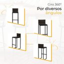 Ver imagem 5 de Kit 6 Bancos Quadrado Junco Argila para Bancada Alta Cozinha Área Gourmet Bistrô Piscina Bar