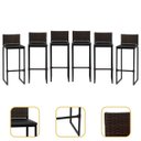 Ver imagem 1 de Kit 6 Bancos Quadrado Junco Argila para Bancada Alta Cozinha Área Gourmet Bistrô Piscina Bar