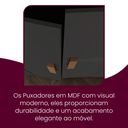 Ver imagem 7 de Guarda Roupa Casal 6 Portas 2 Gavetas MDF Petra Marrom/Imbuia/Grafite