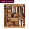 Guarda Roupa Casal 6 Portas 2 Gavetas MDF Petra - 4