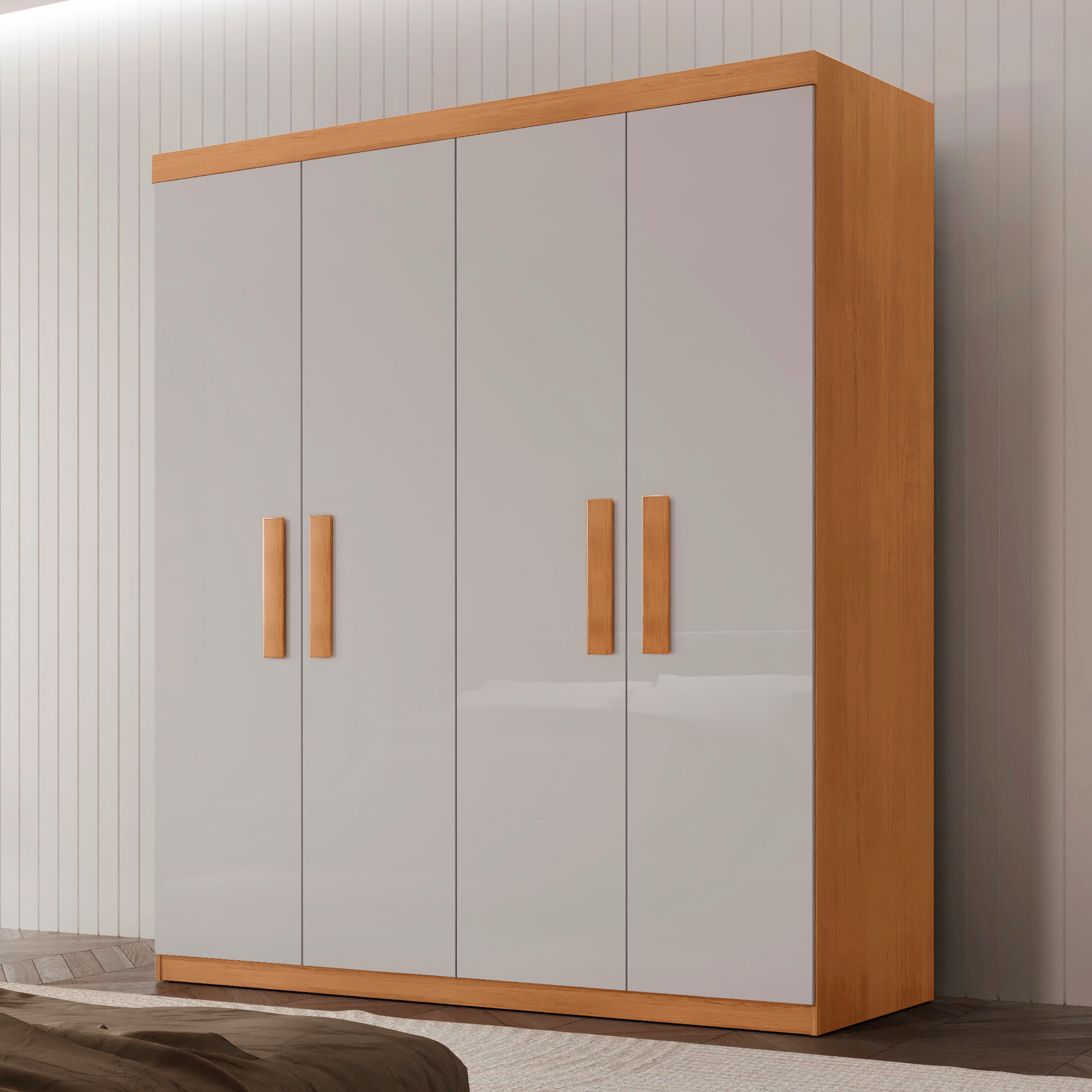 Guarda Roupa Casal 6 Portas 2 Gavetas Petra | MadeiraMadeira