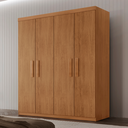 Ver imagem 1 de Guarda Roupa Solteiro 4 Portas 2 Gavetas MDF Petra Marrom/Imbuia