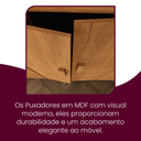 Ver imagem 7 de Guarda Roupa Solteiro 4 Portas 2 Gavetas MDF Petra Marrom/Imbuia