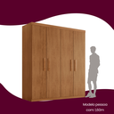 Ver imagem 6 de Guarda Roupa Solteiro 4 Portas 2 Gavetas MDF Petra Marrom/Imbuia