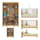 Ver imagem 5 de Quarto de Bebê Completo C/ Berço Americano 3 em 1 Colchão Fofura Multimóveis Mp4665 Madeirado/