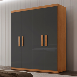 Guarda Roupa Solteiro 4 Portas 2 Gavetas MDF Petra 