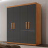 Guarda Roupa Solteiro 4 Portas 2 Gavetas MDF Petra  - 1