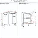 Ver imagem 4 de Cozinha Compacta 100% MDF 4 Peças Balcão 120cm para Pia Vert Plus Freijó/Soft