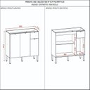 Ver imagem 4 de Cozinha Compacta 100% Mdf 4 Peças Balcão 120cm para Pia Vert Plus