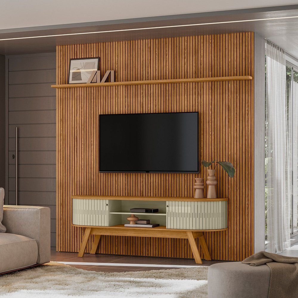 Combo Painel de Tv 60 Polegadas + Rack New Laguna - 7 Decor Cumaru e ...