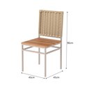 Ver imagem 2 de Cadeira Colômbia Aço Branco com Assento em Madeira de Demolição e Encosto em Junco Areia