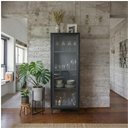 Ver imagem 3 de Cristaleira Alta Refresh 1 Porta de Vidro 3 Prateleiras Preto com Sistema Push To Open - Brv Móveis