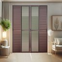 Ver imagem 2 de Porta Correr Venez.6F.Móv.210x200 Elite c/Fecho Aut.V.Lis.Marrom Corten Brimak