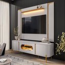Ver imagem 2 de Conjunto de Painel Maresias com Rack Juquehy para Tv até 75" Off White/cinamomo