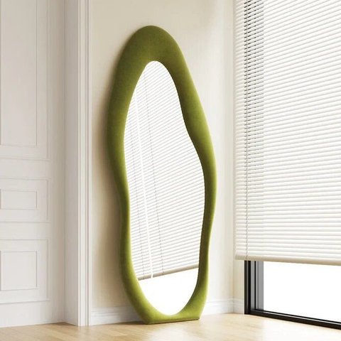 Espelho de Chão Paris Veludo 68x180cm Verde Colina
