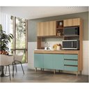 Ver imagem 4 de Armário de Cozinha Compacta em Mdp Mel e Verde 1,95 X 1,85 M Splendore