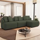 Ver imagem 1 de Sofá 4 Lugares com Chaise Direito Sala Living 288cm Arlo F04 Linho Verde - Lyam Decor