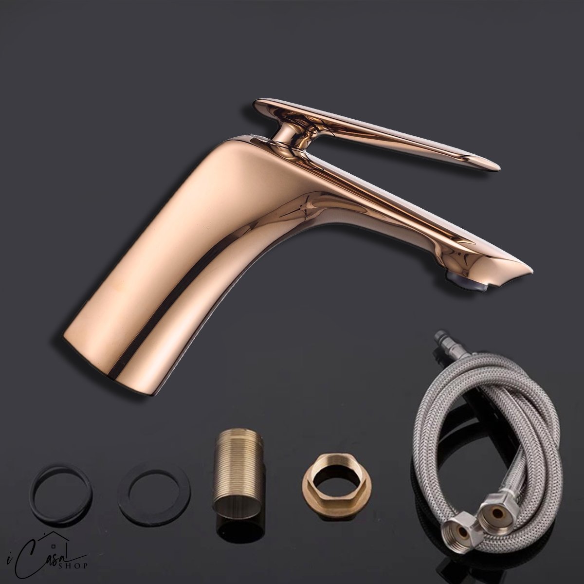 Torneira de Banheiro Lavabo Misturador Monocomando Premium (Acqua - Rose Gold) - 6