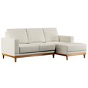 Ver imagem 1 de Sofá Living 200cm 3 Lugares com Chaise Direito Kayrós D05 Linho Cru - Mpozenato