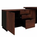 Ver imagem 6 de Mesa Executiva com Armário Lateral e Caixa de Tomadas 3 Gavetas 180cm Corporate Louro Preto