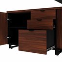 Ver imagem 7 de Mesa Executiva com Armário Lateral e Caixa de Tomadas 3 Gavetas 180cm Corporate Louro Preto