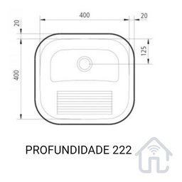 Tanque 40x40 Tramontina Inox 25l Acetinado com Sifão - 3