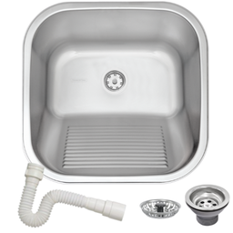 Tanque 40x40 Tramontina Inox 25l Acetinado com Sifão - 1