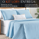 Ver imagem 2 de Conjunto Cama Casal King Size Lory 200 Fios Bordado 100%algodao Verity:azul