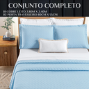 Ver imagem 6 de Conjunto Cama Casal King Size Lory 200 Fios Bordado 100%algodao Verity:azul
