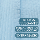 Ver imagem 3 de Conjunto Cama Casal King Size Lory 200 Fios Bordado 100%algodao Verity:azul
