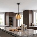 Ver imagem 2 de Pendente Moderno Glass Vidro Âmbar 20cm C Lâmp LED