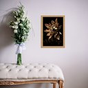 Ver imagem 2 de Quadro Moldura Dourada Flor Bronze e Preto 24x18cm:com Vidro