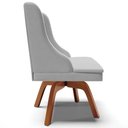 Ver imagem 6 de Poltrona Decorativa Base Giratória de Madeira Firenze Linho Cinza/Natural - Gran Belo